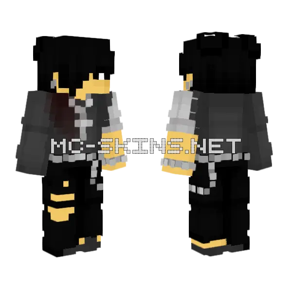 Male Goth Minecraft skin, front and back