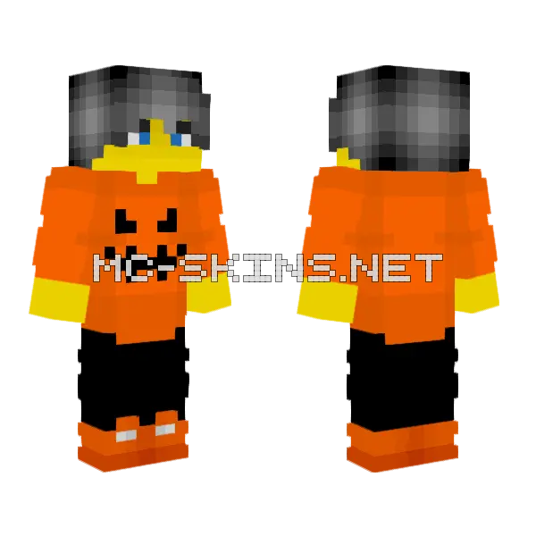 Male Halloween Candy Corn Minecraft skin, front and back