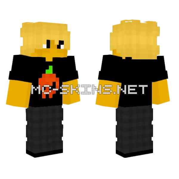 Male Halloween Pajamas Minecraft skin, front and back