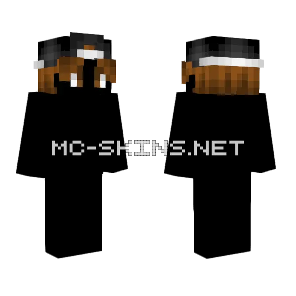 Male HB Black Hat Brown Minecraft skin, front and back