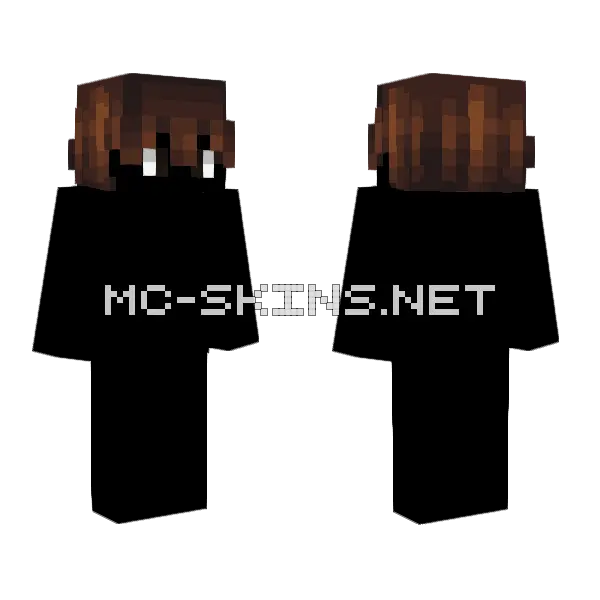 Male HB Burn Brown Fade Minecraft skin, front and back