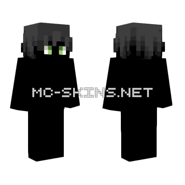 Male HB Dark Gray Fade Minecraft skin, front and back