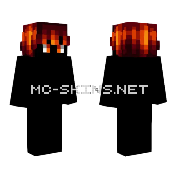 Male HB Dark Red Neon Glow Minecraft skin, front and back