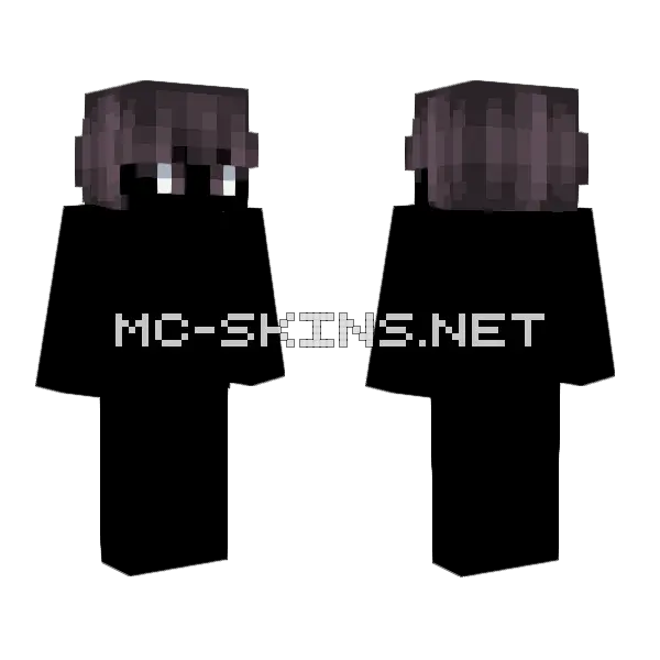 Male HB Darkness Minecraft skin, front and back