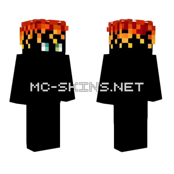 Male HB Flamin Dreads V2 Minecraft skin, front and back
