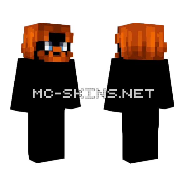 Male HB Ginger Orange Beard Minecraft skin, front and back