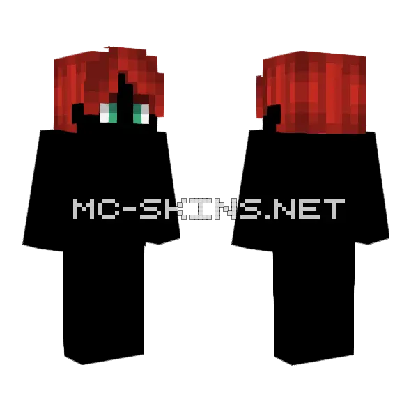 Male HB High Bangs Dark Ginger Minecraft skin, front and back