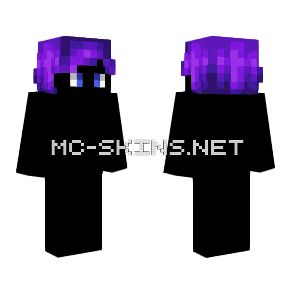 Male HB Night Club Purple Minecraft skin, front and back