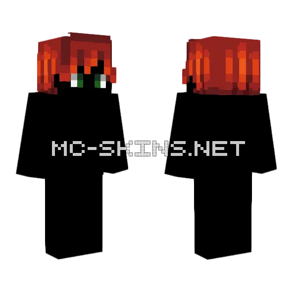 Male HB Orange Bangs Minecraft skin, front and back