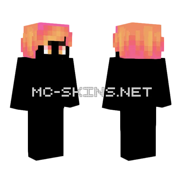 Male HB Pink Lemonade Fade Minecraft skin, front and back