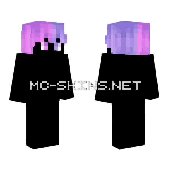 Male HB Pink Purple Lavender Minecraft skin, front and back