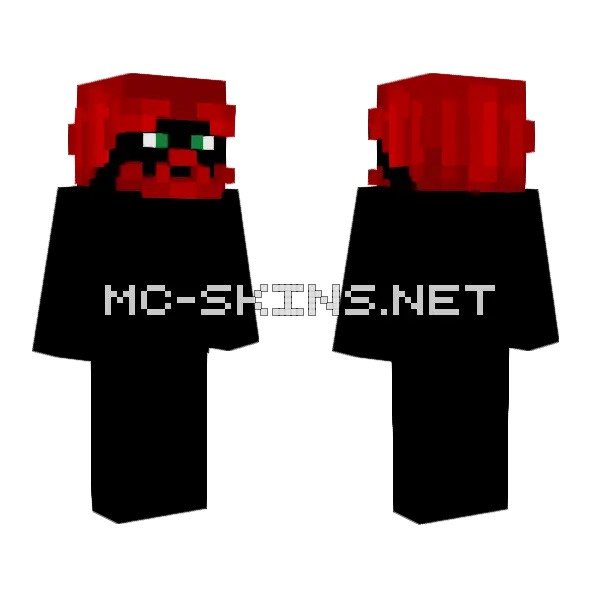 Male HB Red Facial Beard Minecraft skin, front and back