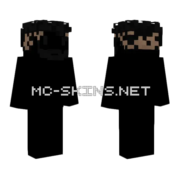 Male HB Shaved W Dreads Beard Minecraft skin, front and back