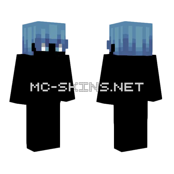 Male Hb Sky Blue Fade Minecraft skin, front and back