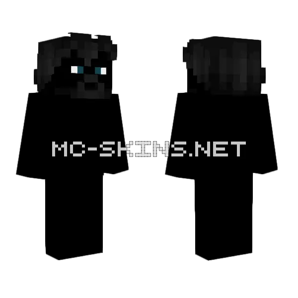 Male HB Slim Black Beard Minecraft skin, front and back