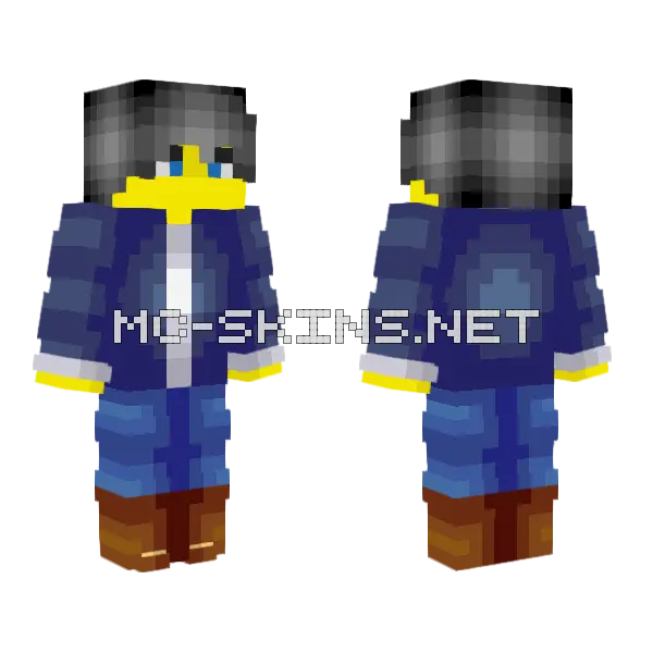 Male Jacket Jeans Brown Boots Minecraft skin, front and back