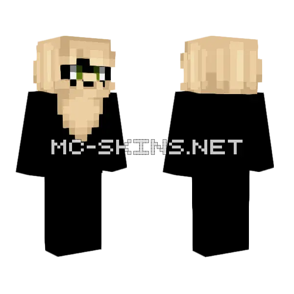 Male Lemon Fade Beard Minecraft skin, front and back