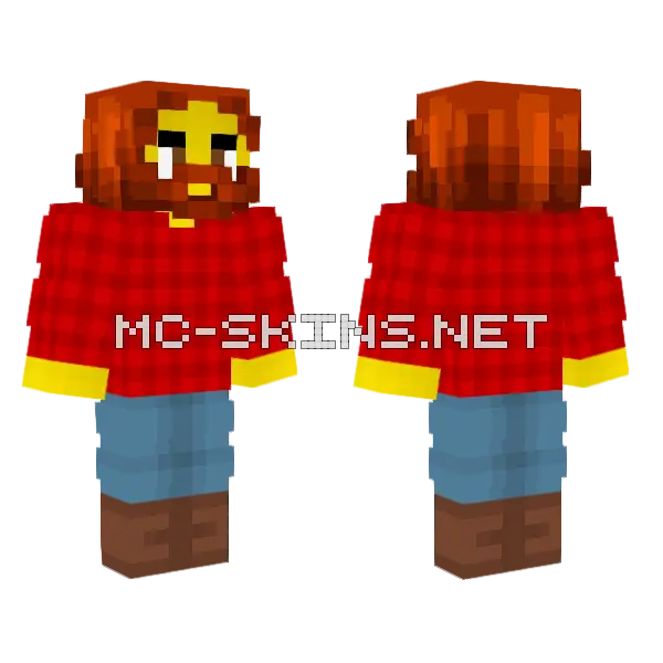 Male Lumberjack Minecraft skin, front and back