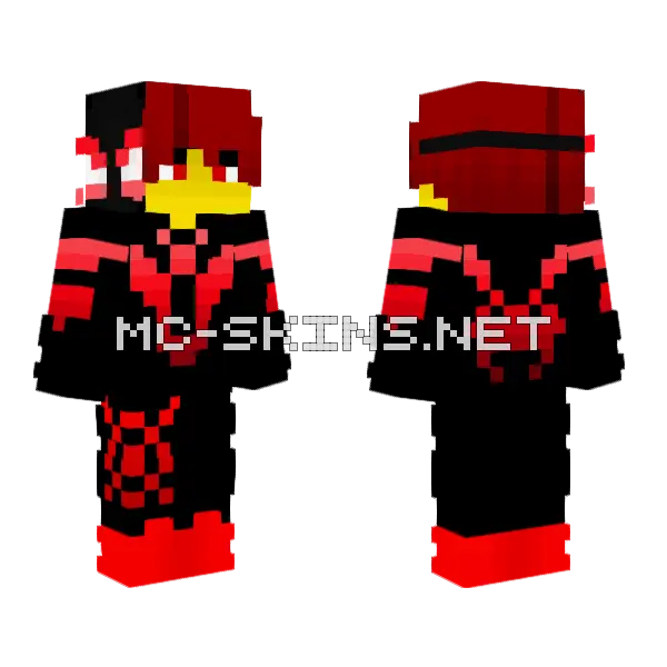 Male Miles Morales Suit Minecraft skin, front and back