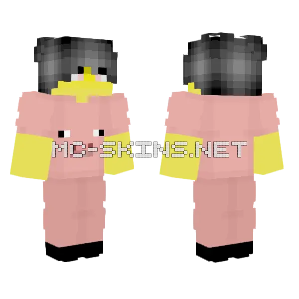 Male Pig Outfit Minecraft skin, front and back