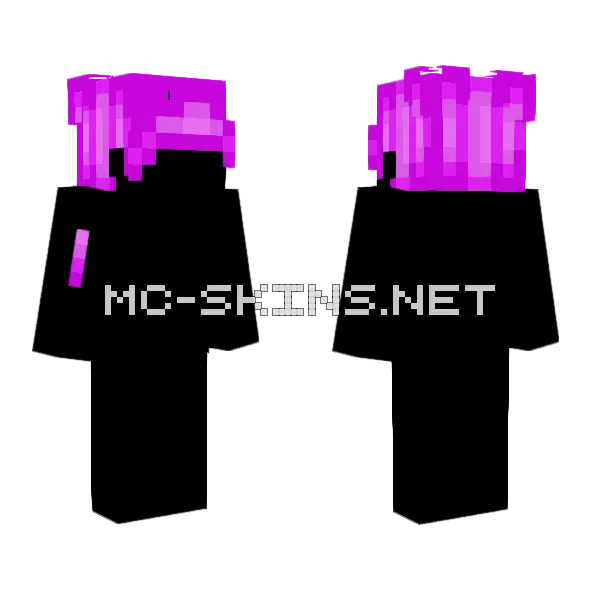 Male Pink Hair Base Minecraft skin, front and back