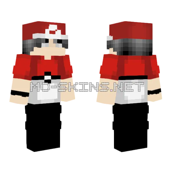 Male Pokemon Trainer Minecraft skin, front and back