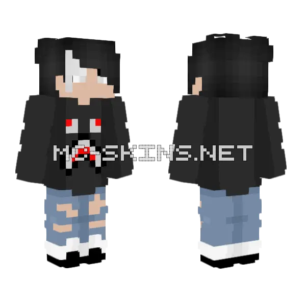 Male Punk Bape Minecraft skin, front and back