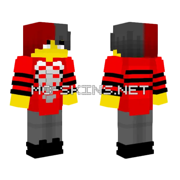 Male Red Bone Sweater Minecraft skin, front and back