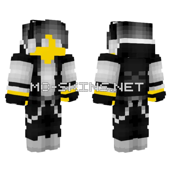 Male Skeleton Gamer Outfit Minecraft skin, front and back