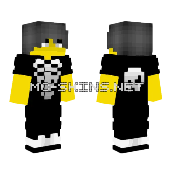 Male Skeleton Shirt Minecraft skin, front and back
