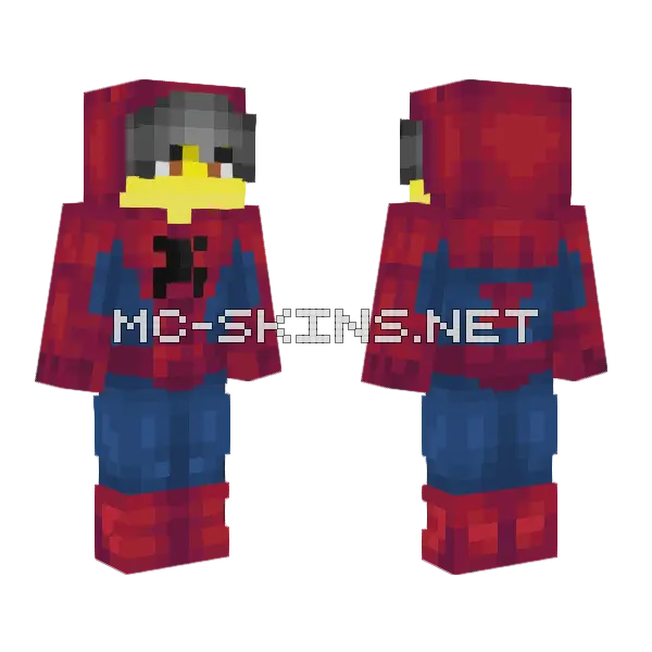 Male Spiderman Outfit Minecraft skin, front and back