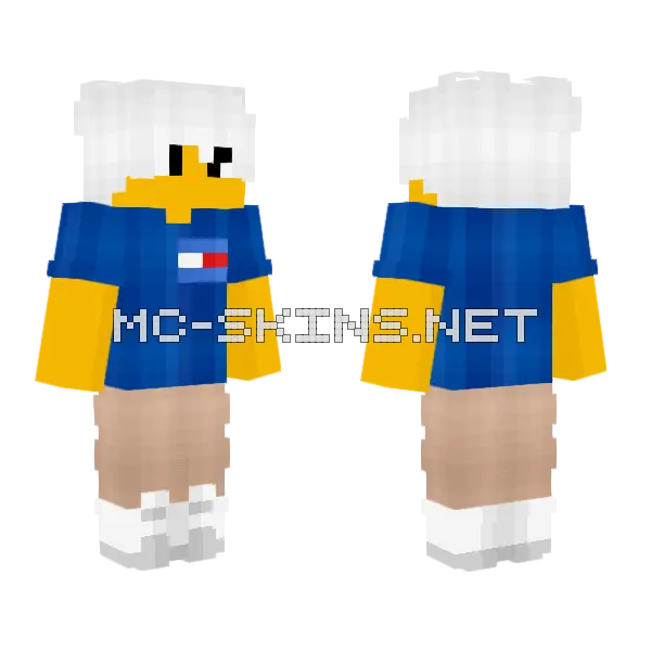 Male Tommy Hilfiger Minecraft skin, front and back