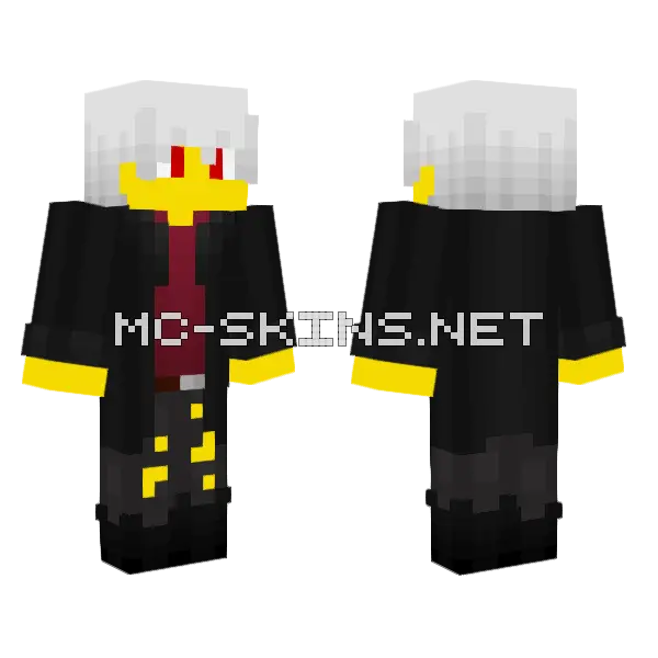 Male Winter Coat Ripped Jeans Minecraft skin, front and back