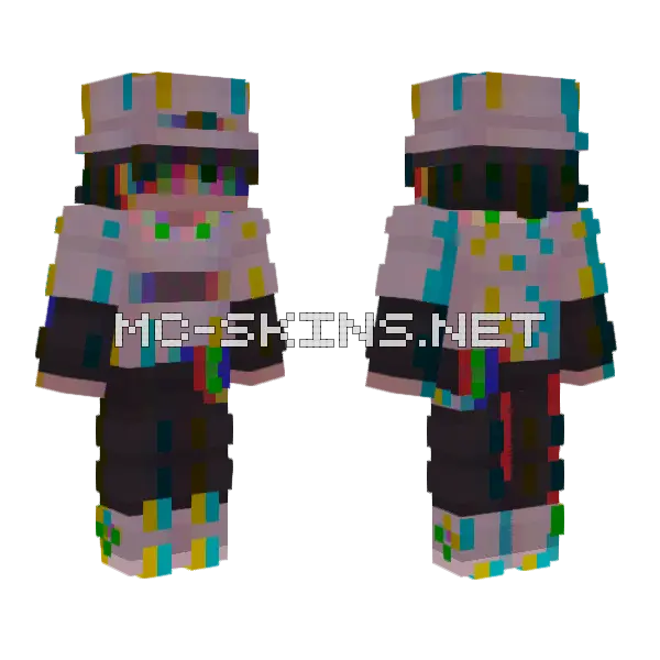 Malfunction Glitch Skin Minecraft skin, front and back