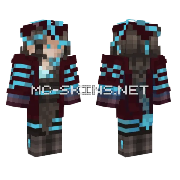 Mallacht Blue Tech Minecraft skin, front and back