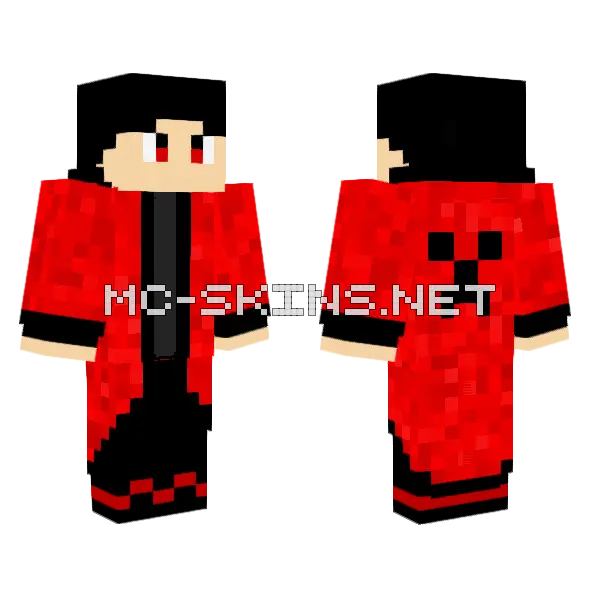 Man In Red Cloak Minecraft skin, front and back
