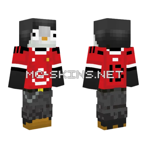 Man U Penguin Minecraft skin, front and back
