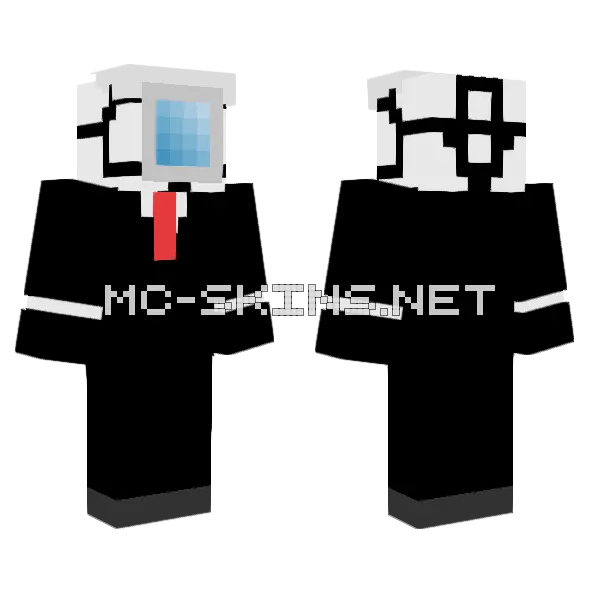 Man With Camera Head Minecraft skin, front and back