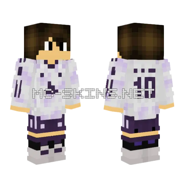 Manchester United 25 26 Away Minecraft skin, front and back