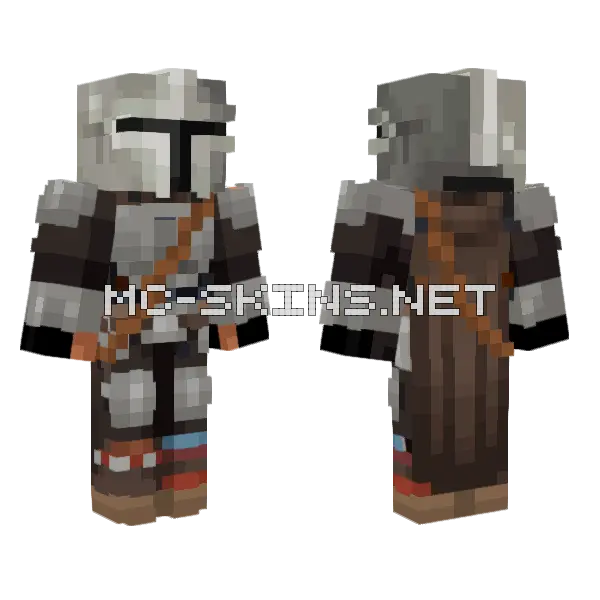 Mandalorian 3 0 Minecraft skin, front and back