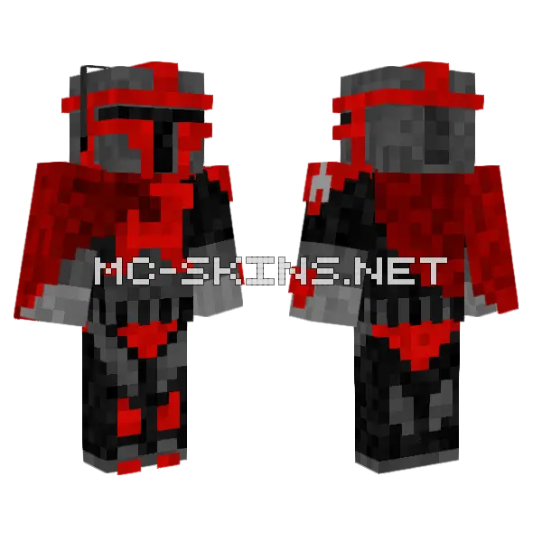 Mandalorian Minecraft skin, front and back