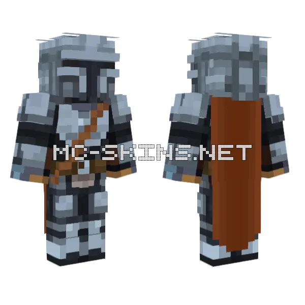Mandalorian Armor Minecraft skin, front and back