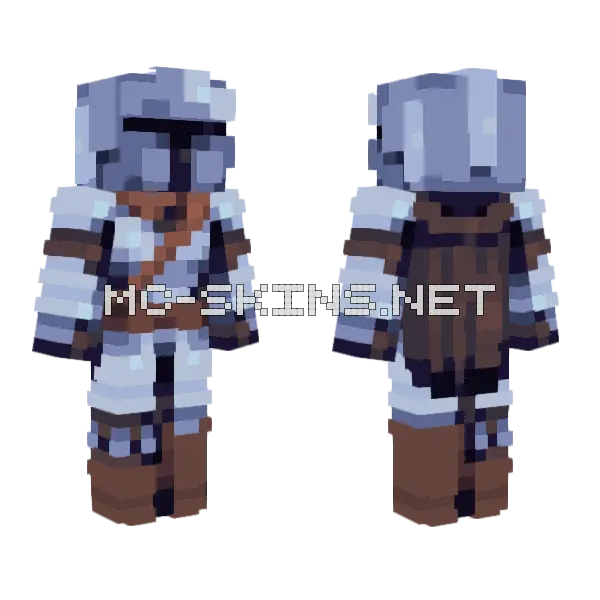 Mandalorian Bounty Hunter Minecraft skin, front and back