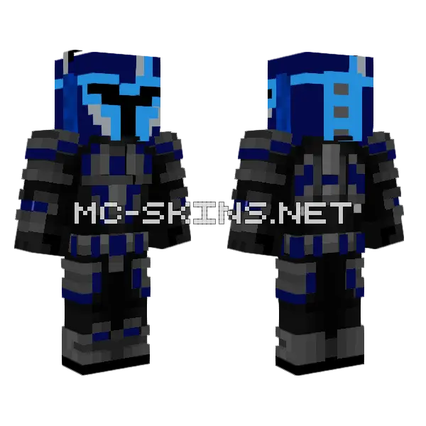 Mandalorian Female Updated Minecraft skin, front and back