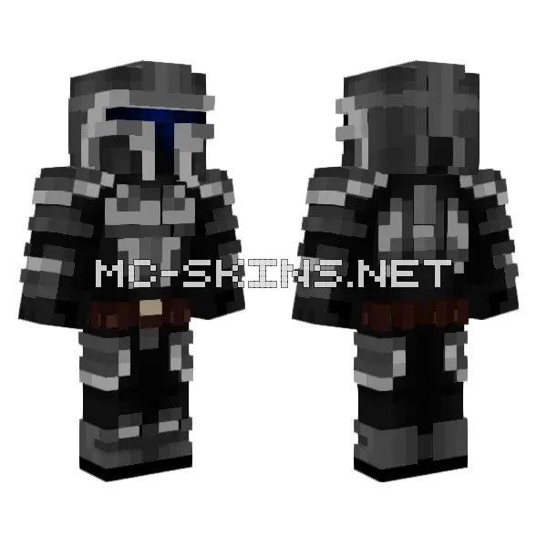 Mandalorian OC Thing Minecraft skin, front and back