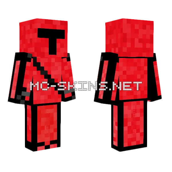 Mandalorian One Fire Minecraft skin, front and back