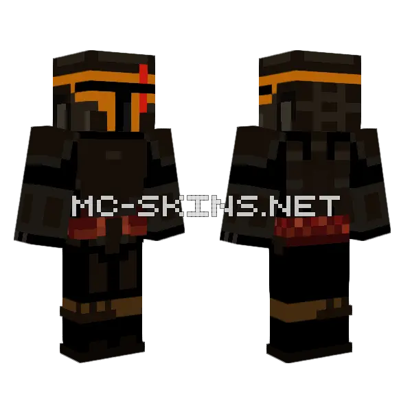 Mandalorian Warrior Minecraft skin, front and back
