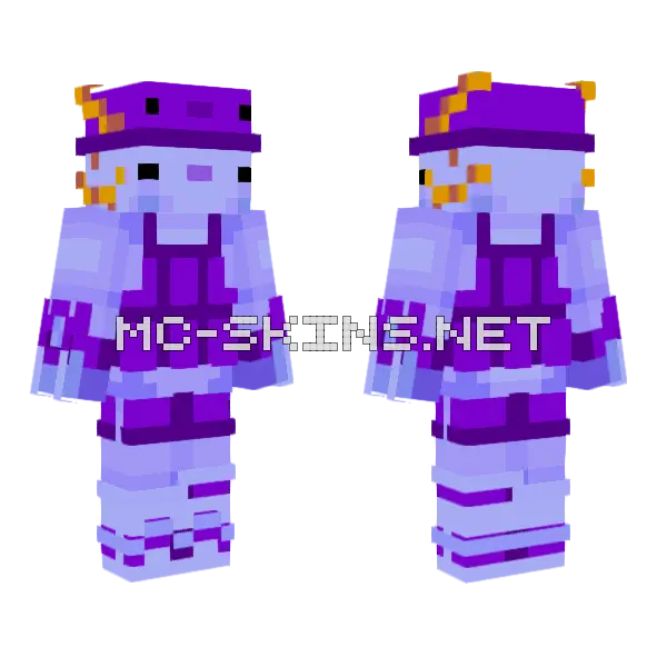 Manepear Axolotl Minecraft skin, front and back