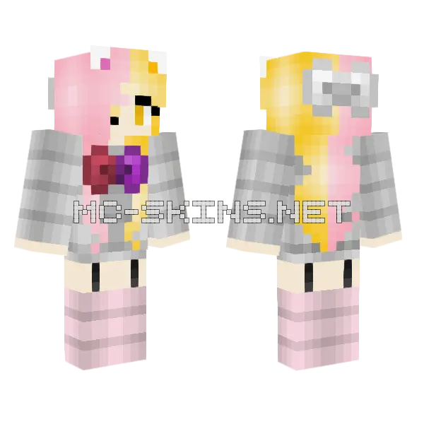Mangle Lolbit Girl Fusion Minecraft skin, front and back