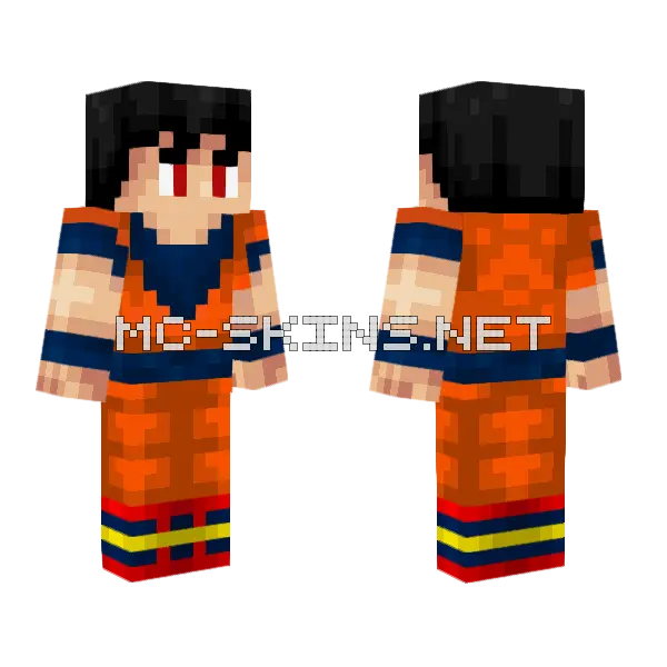 Marby As Goku Minecraft skin, front and back